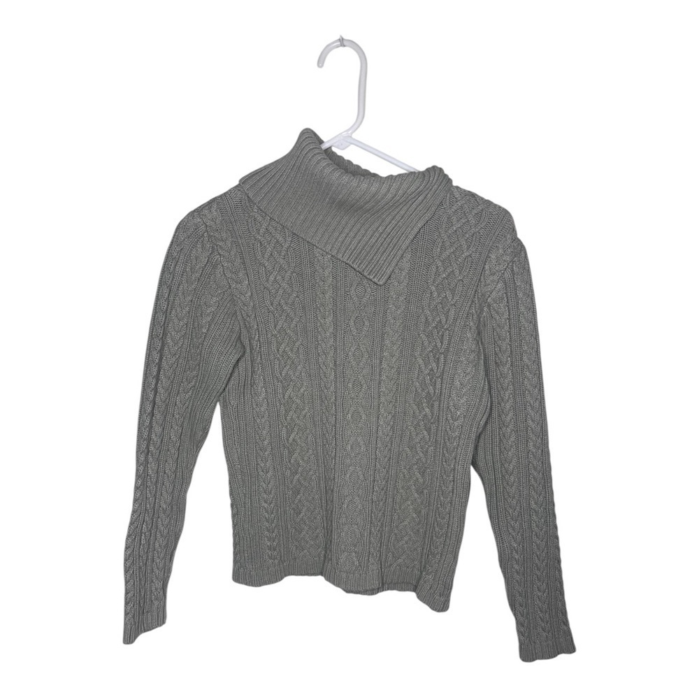 Vintage 100% Cotton Cableknit Turkeneck with asymmetrical neck